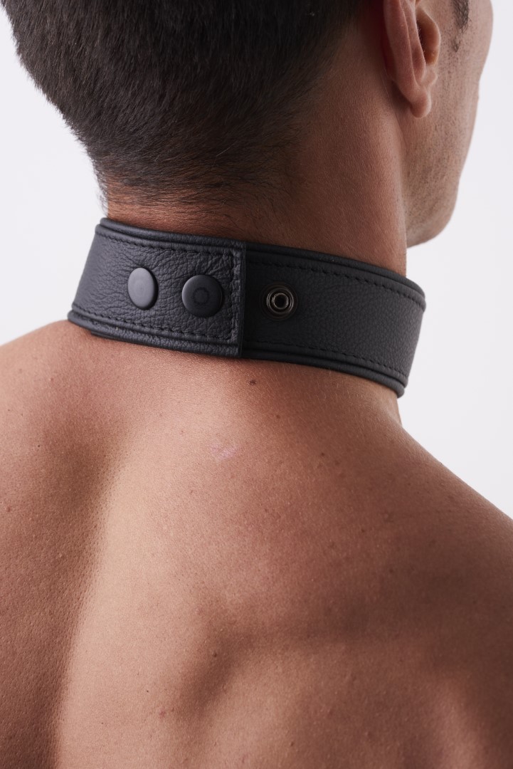 Soft Leder Halsband Schwarz