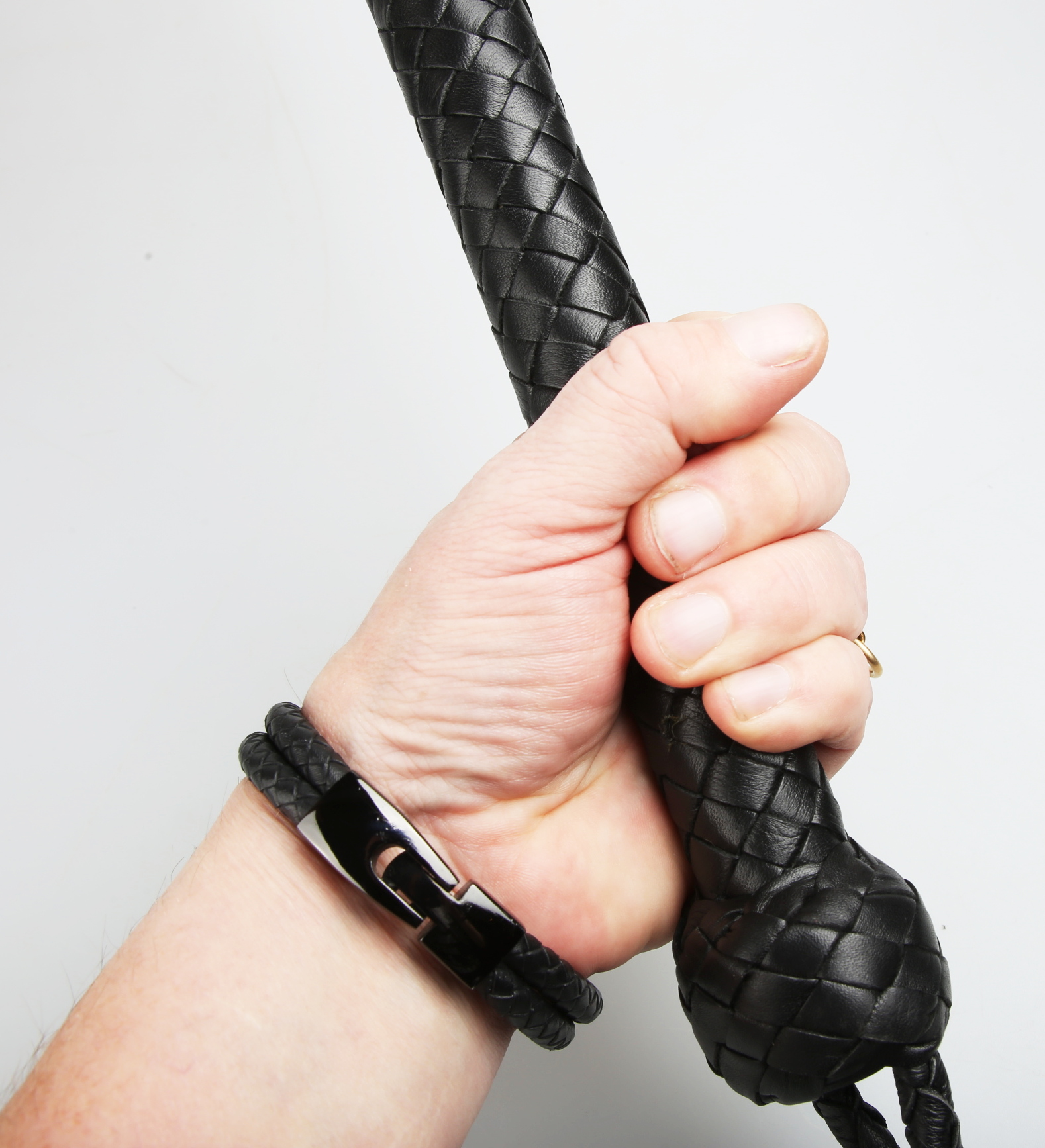 Kantschu black - Single Tail Whip - mit Klatsche 90cm Schwarz