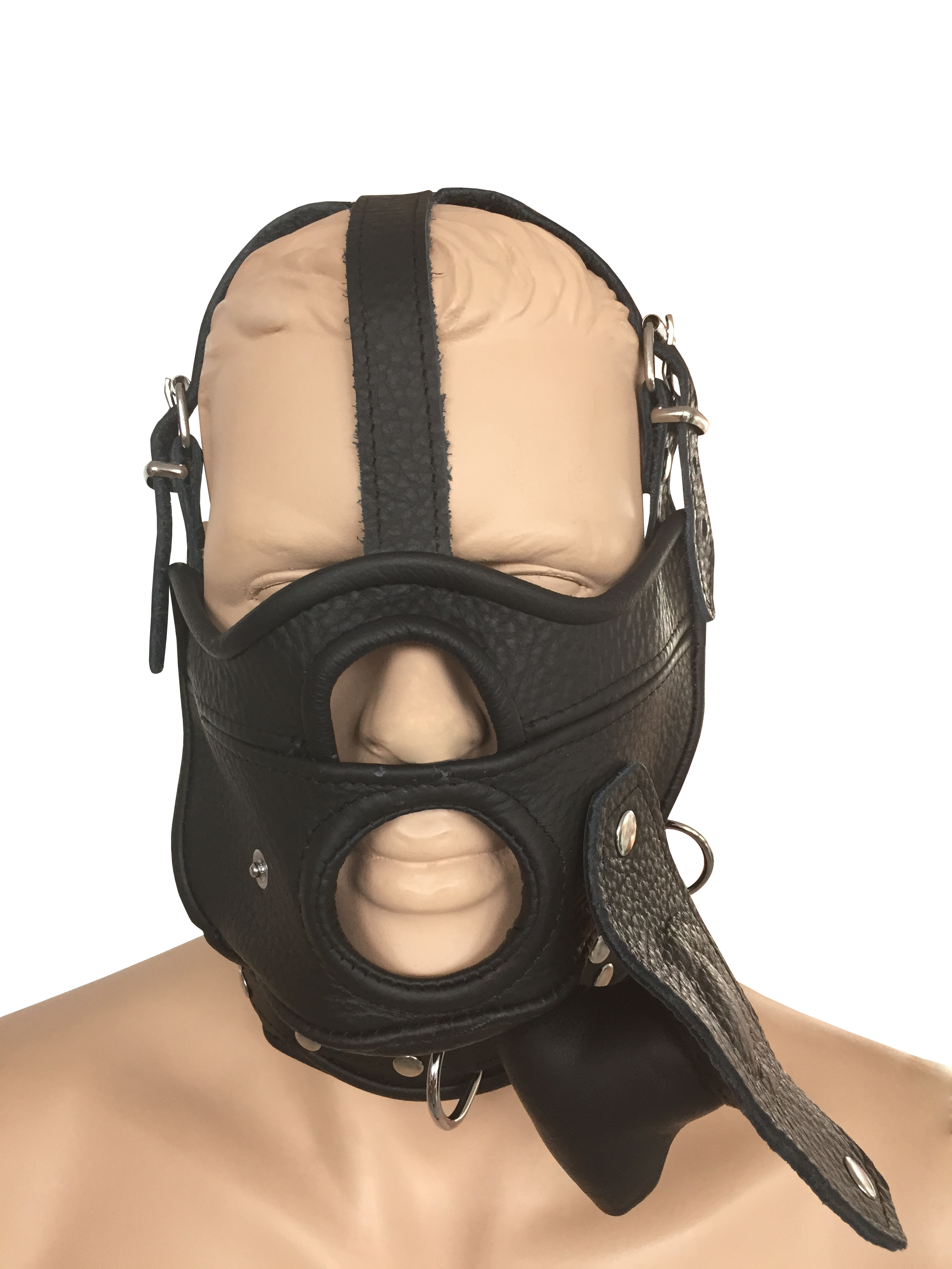 Maske Mundknebel und integrierte Halsfessel