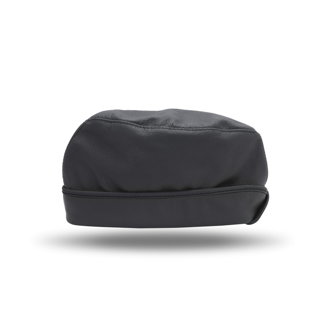 Leder Garnisonsmütze Schwarz