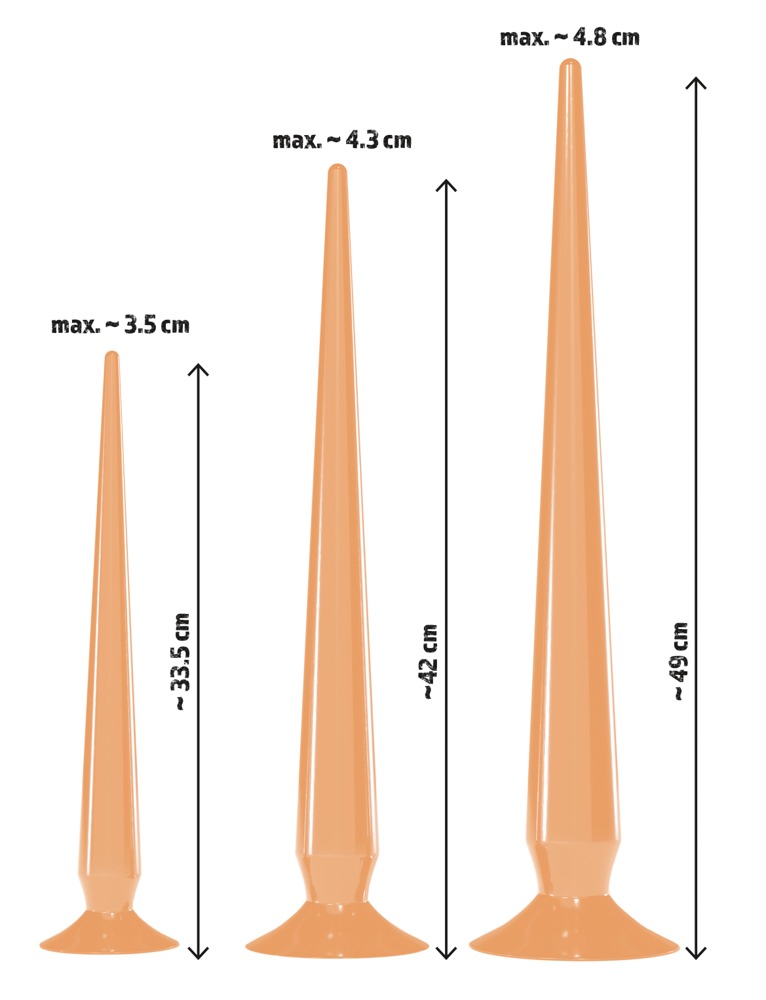 Super Long Flexible Butt Plug Set Natur