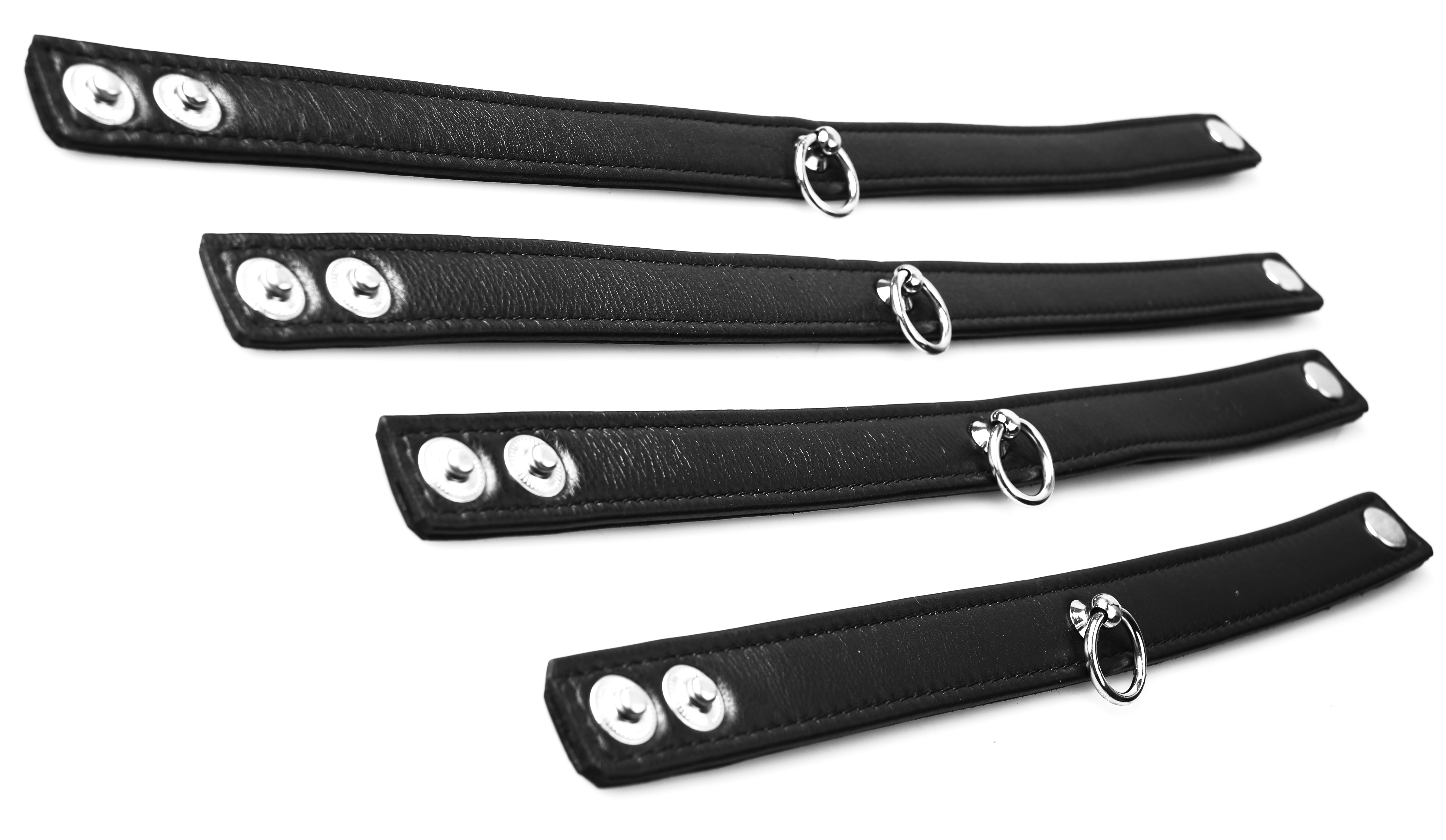 Chocker - Halsband der O in Schwarz - echt Leder mit Druckknopfverschluss