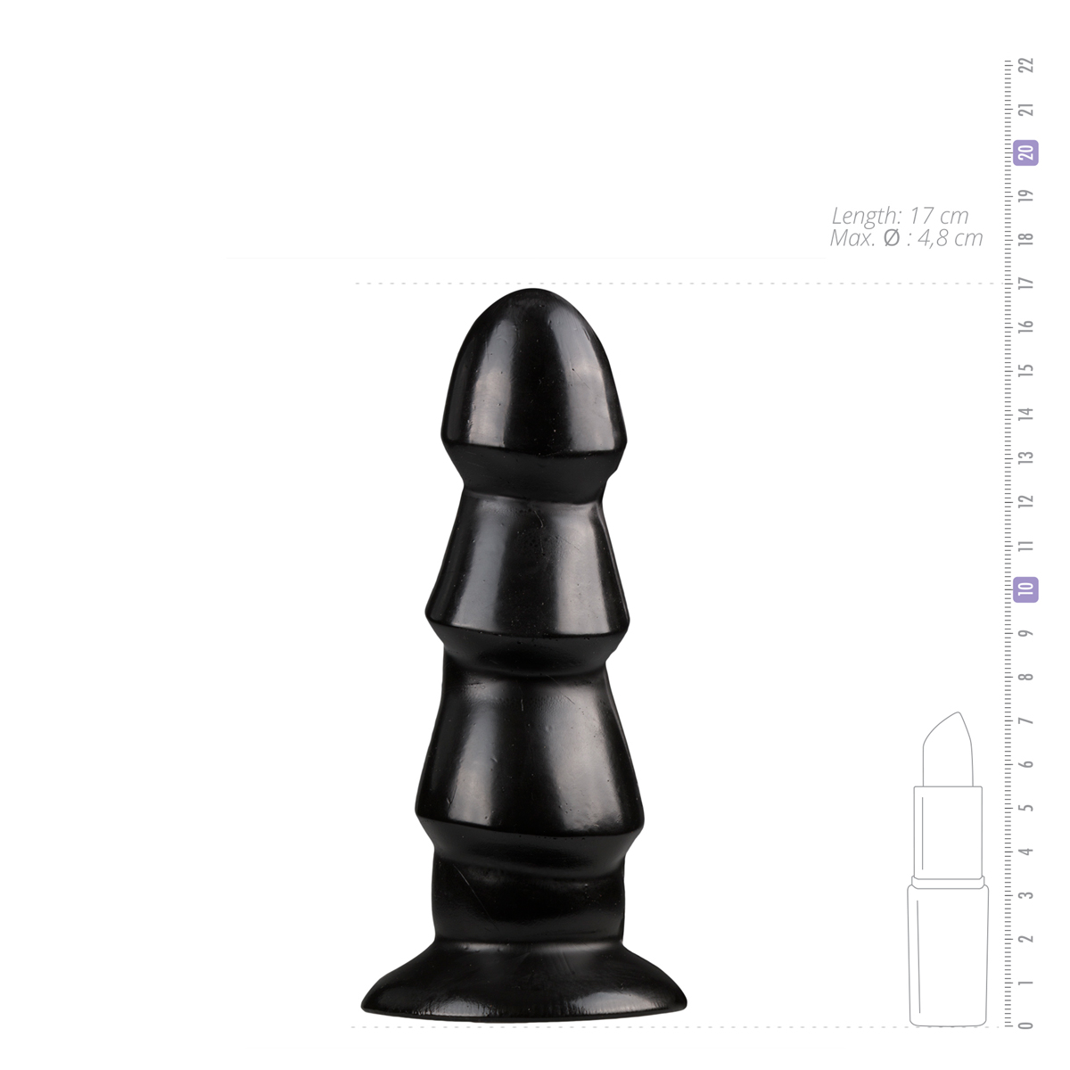 Schwarzer Analdildo mit Riffeln