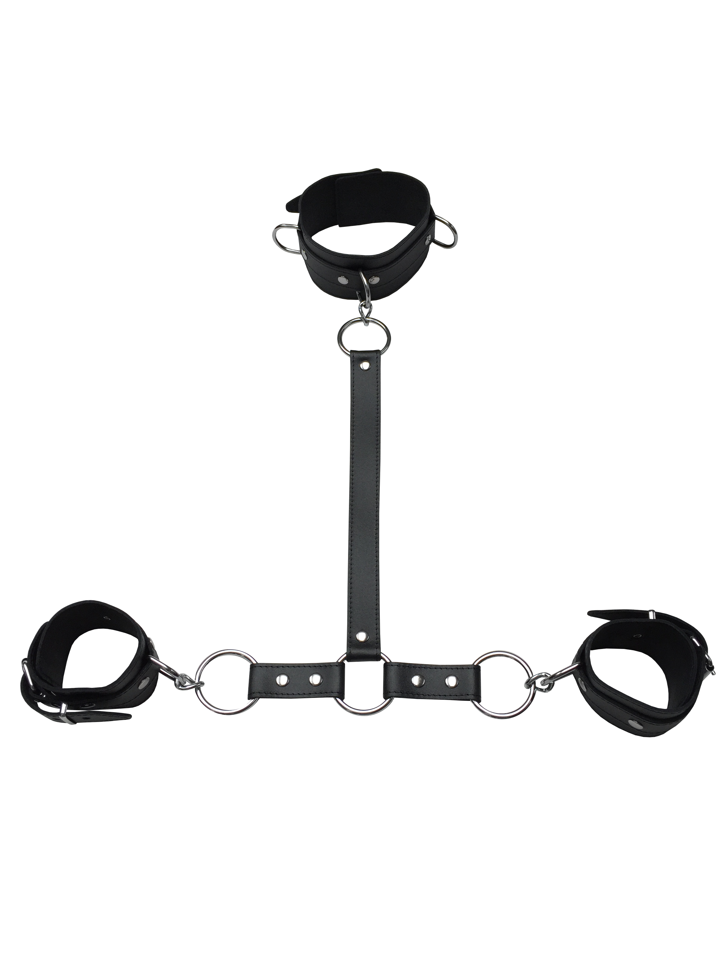 Halsband mit Lederverbindung und Handfesseln