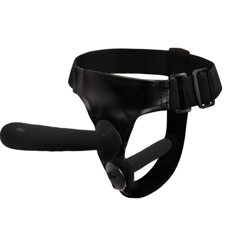Bequemer Strap-On aus Nylon und PU-Leder mit zwei Dildos