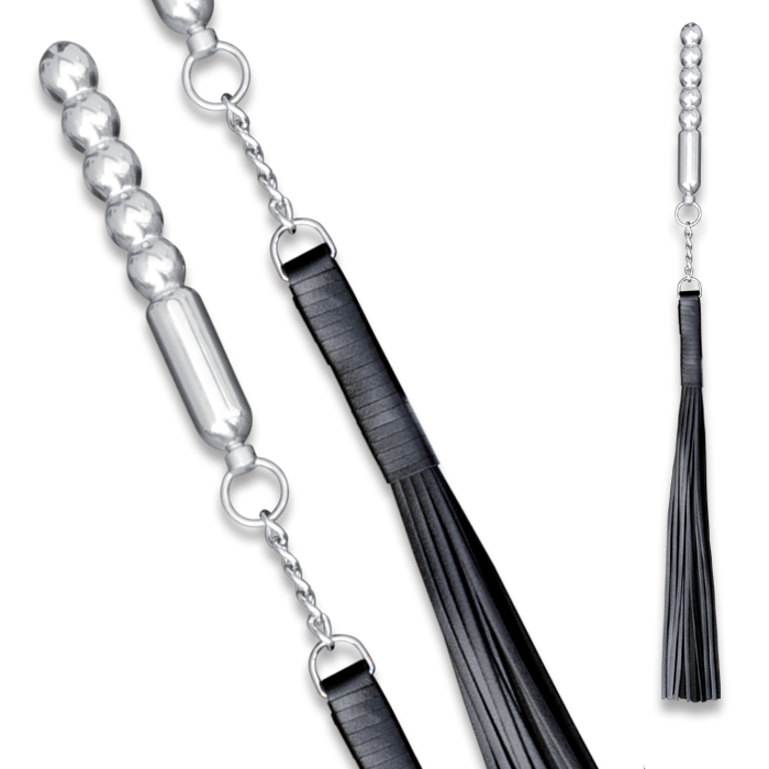 Leder Peitsche - Kugeldildo-Griff Peitsche