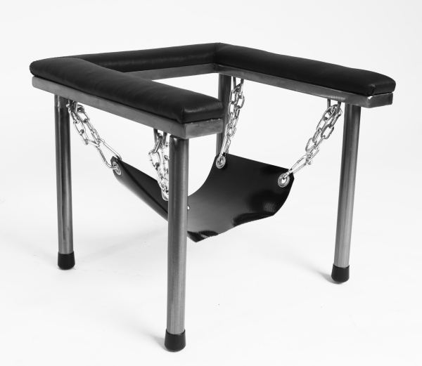 BDSM MöBEL - Queening Chair - Oral Stahl-Stuhl Polsterung - Domina Toilette