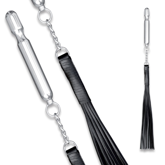 Leder Peitsche - Dildo-Griff Peitsche