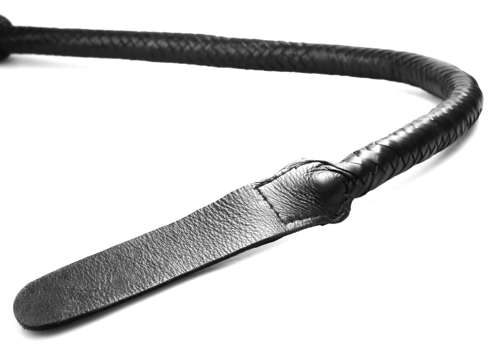 Kantschu black - Single Tail Whip - mit Klatsche 90cm Schwarz