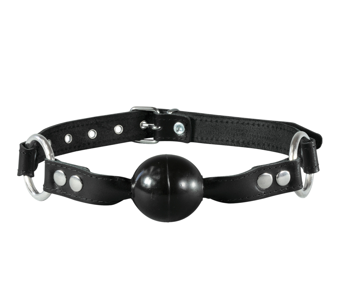 LEDER Knebel - Ballknebel exquisit Schwarz