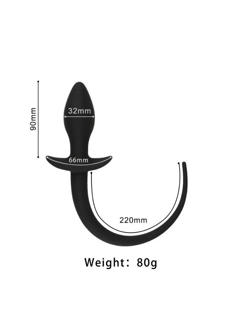 Dog Tail Plug - Schwarz oder Rot/Schwarz