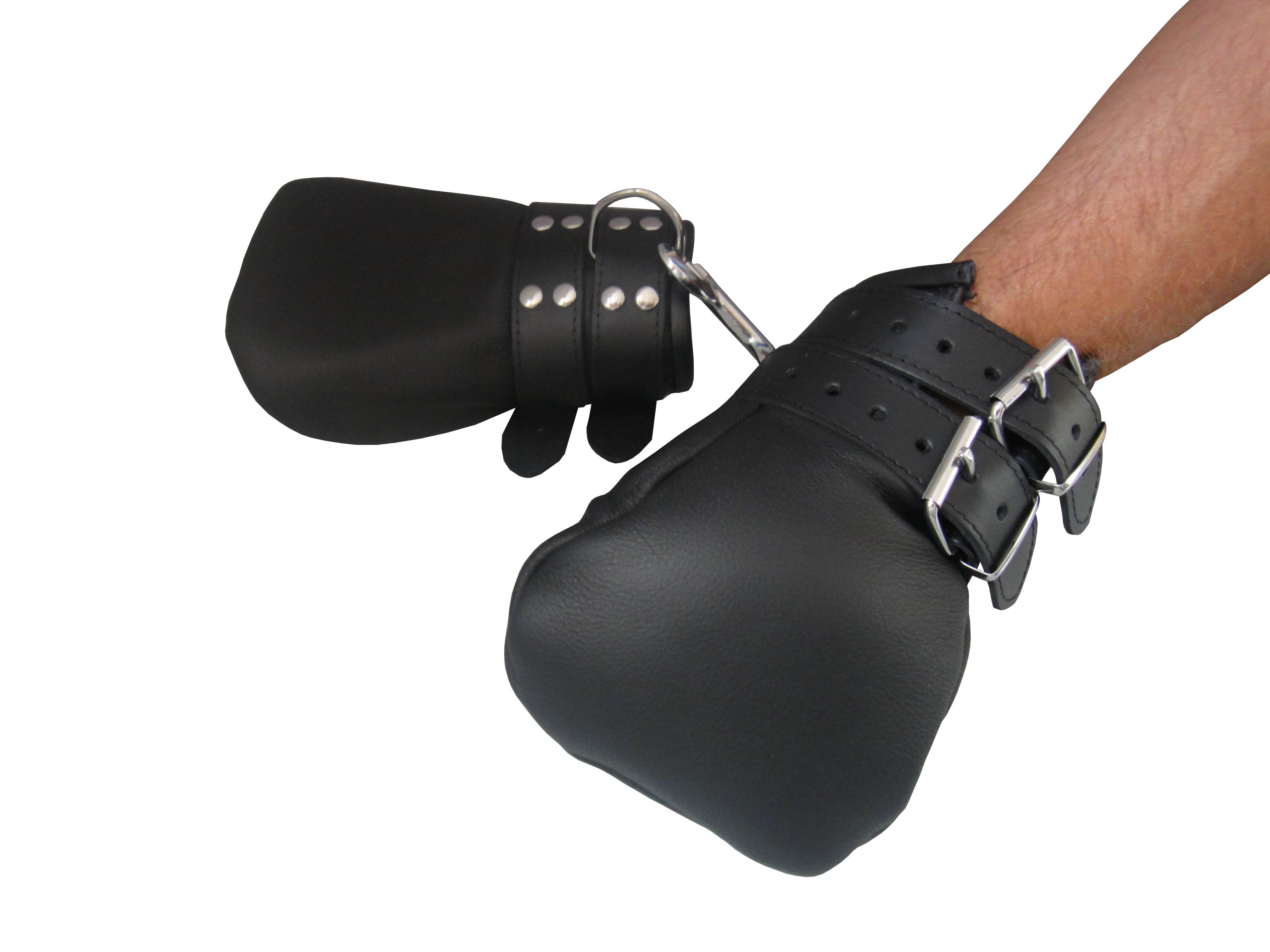 Leder Fäustlinge / Fesselhandschuh