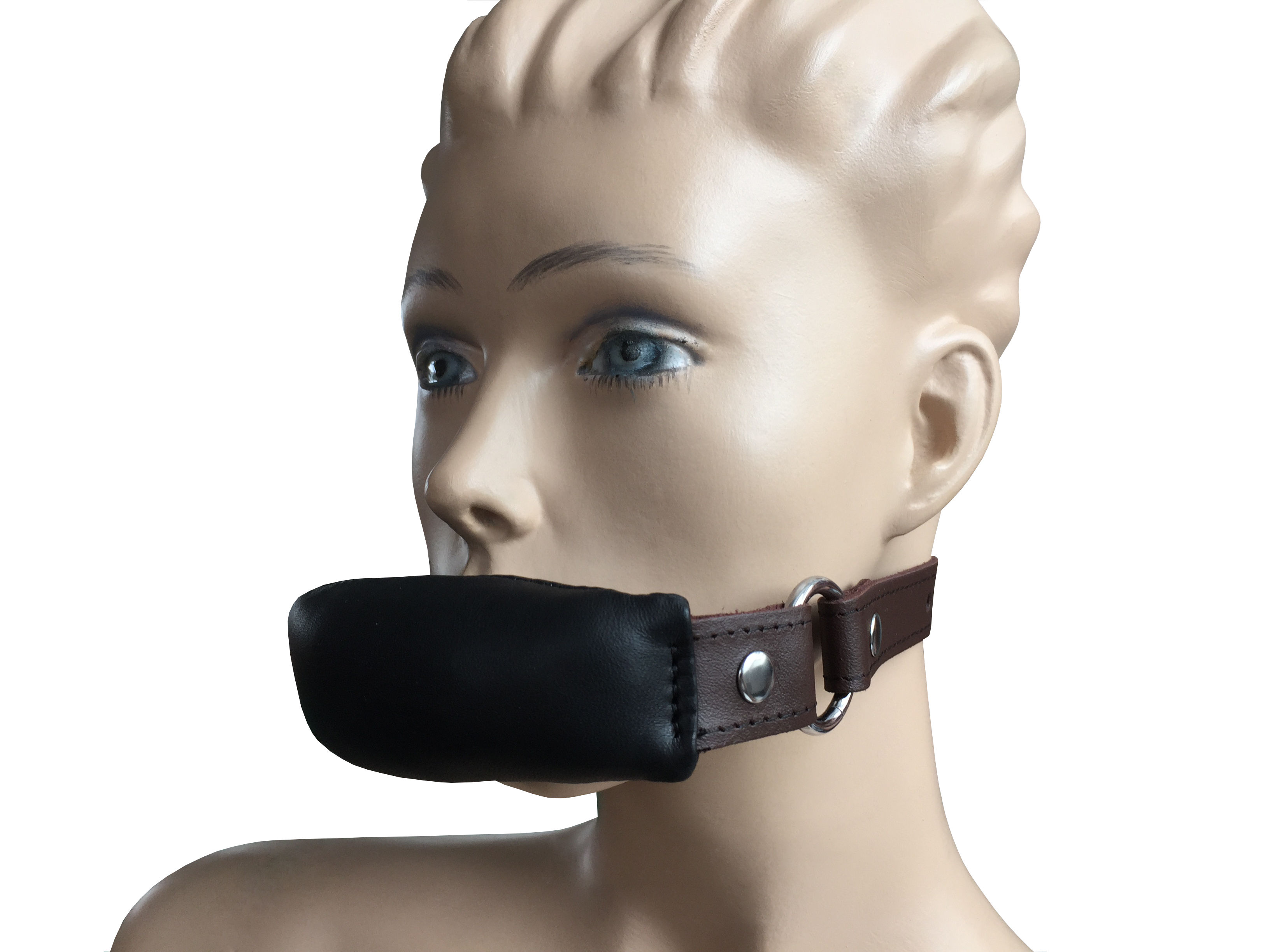 Ledermundknebel " Bananenform" Braun