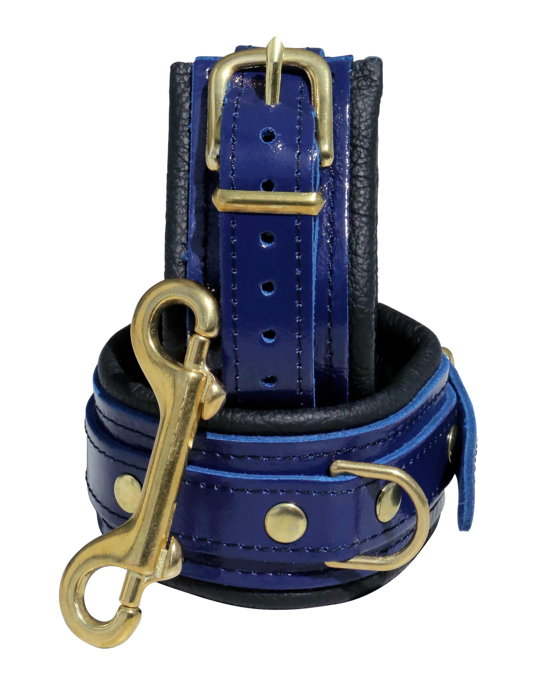Lederfessel Set "Modern Blue meets Baroque Gold"