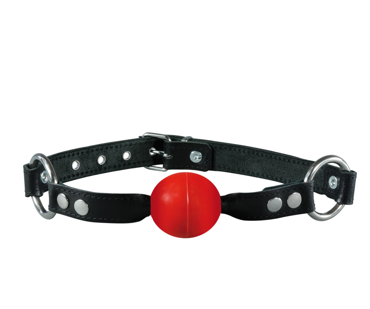 LEDER Knebel - Ballknebel exquisit Rot