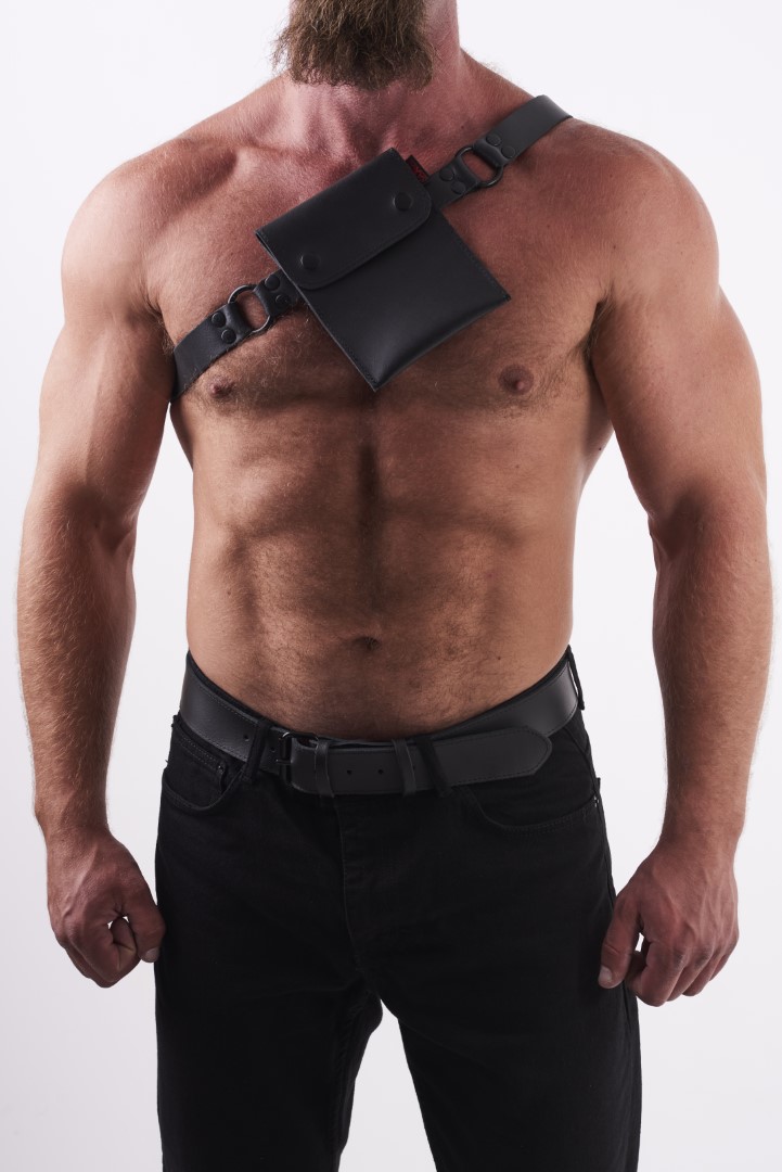 Leder Gürteltasche Schwarz