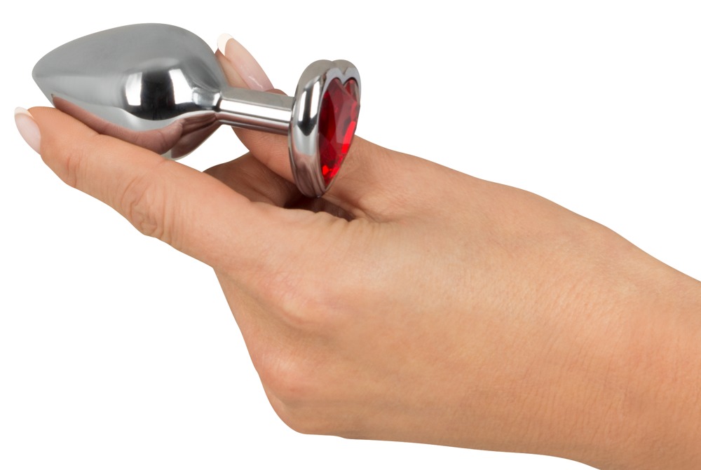 Aluminium-Analplug mit Schmuckstein