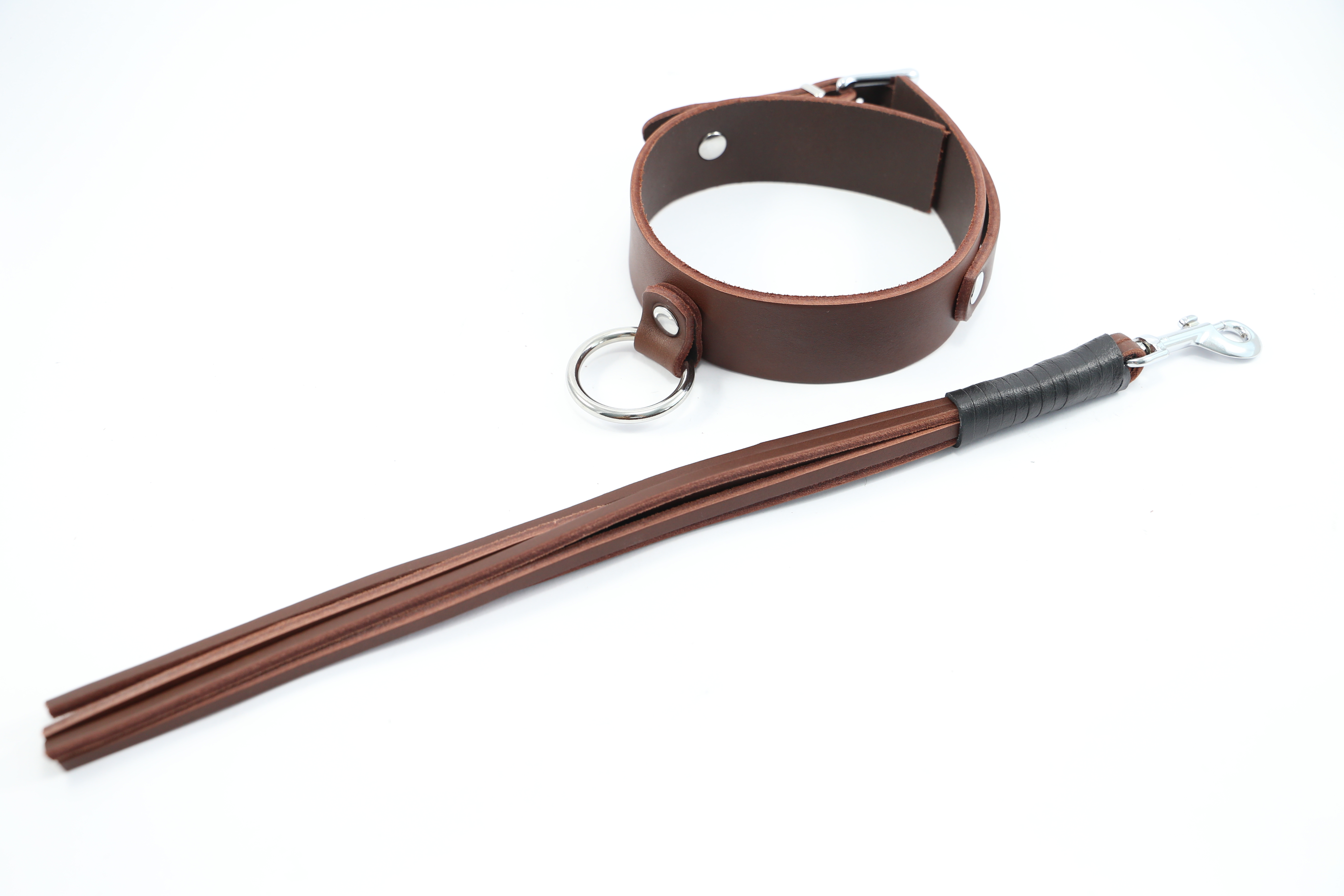 Halsband mit Peitsche - Braun