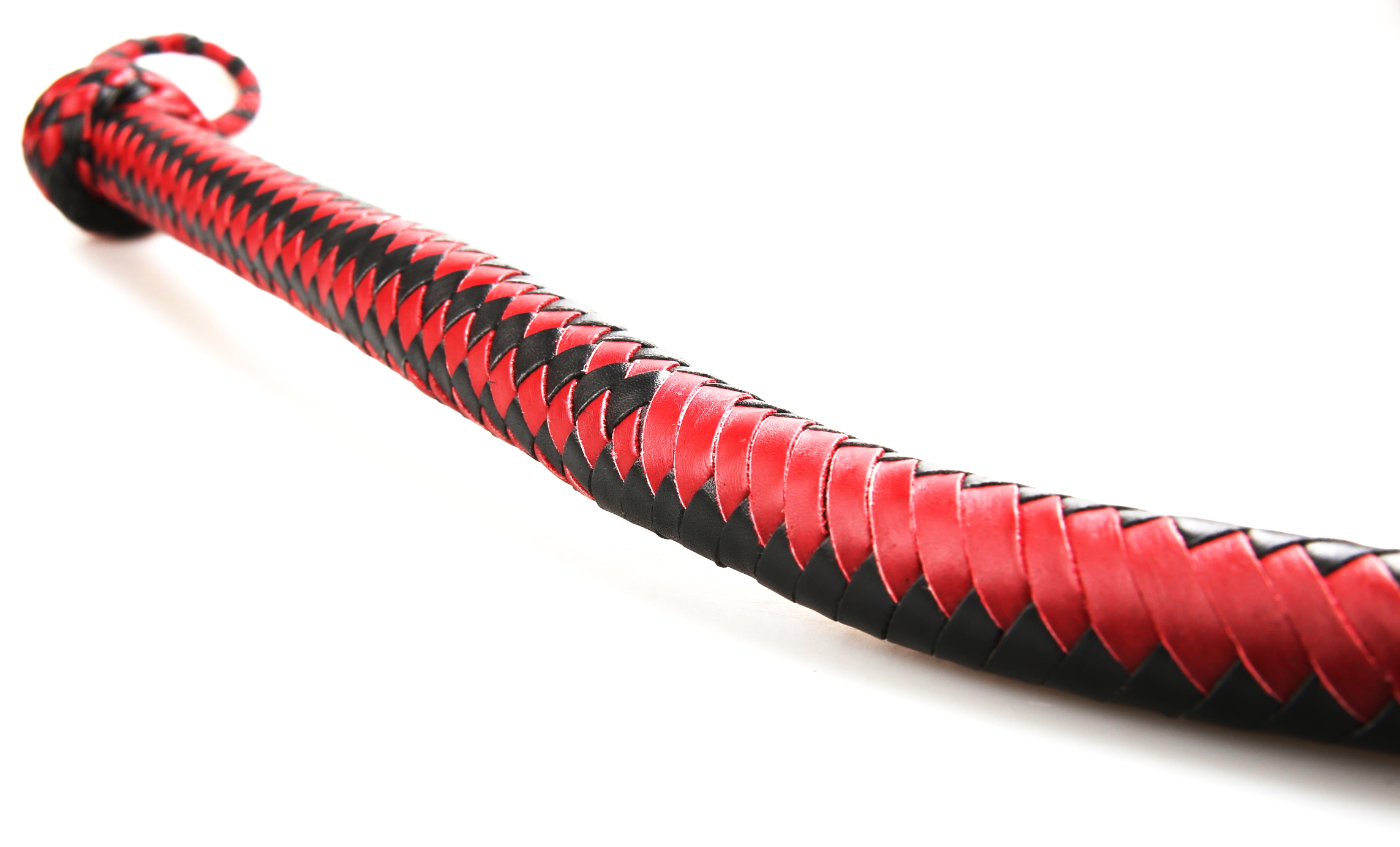 Kantschu redblack - Single Tail Whip - mit Klatsche 90cm Rot/Schwarz