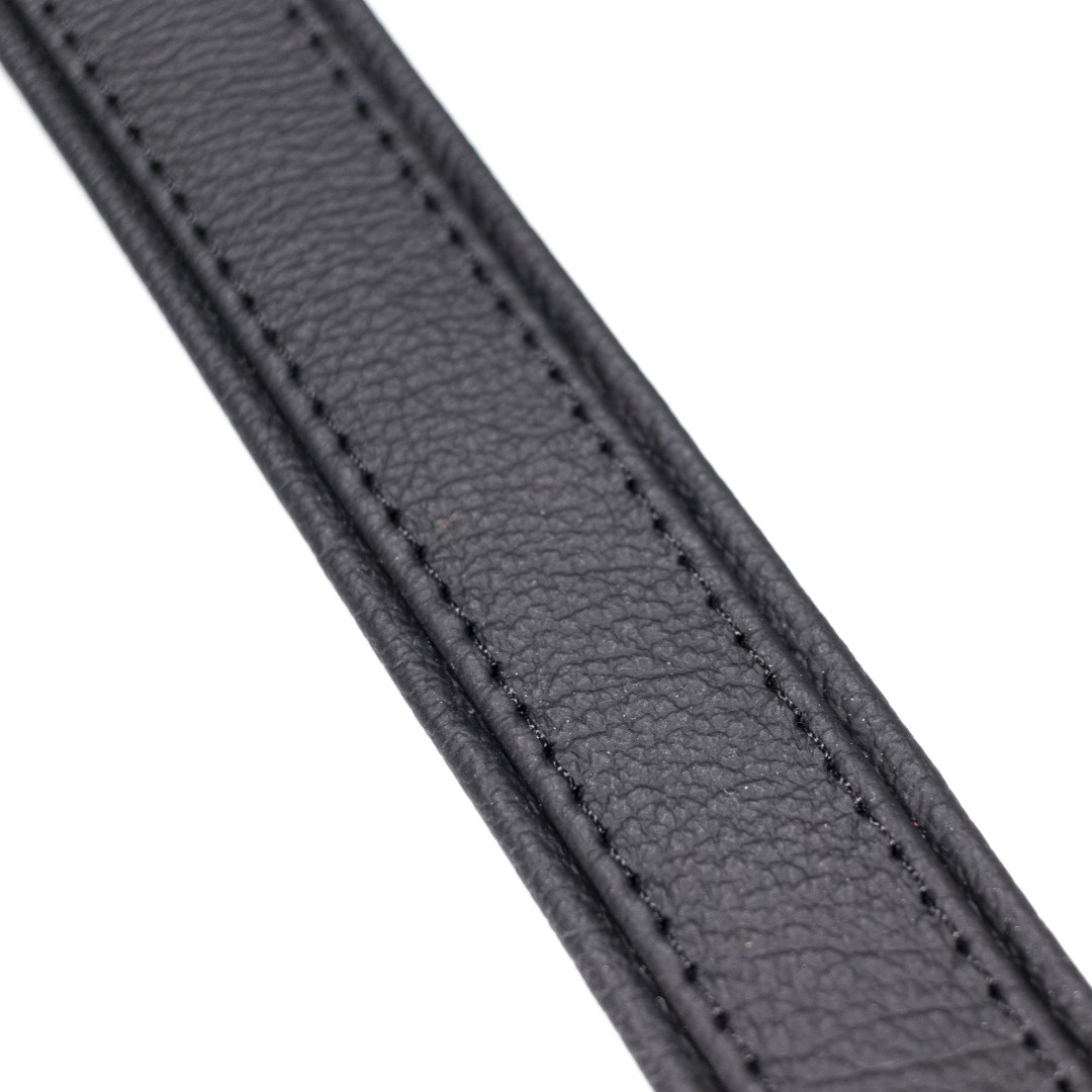 Soft Leder Leine Kurz Schwarz/Rot