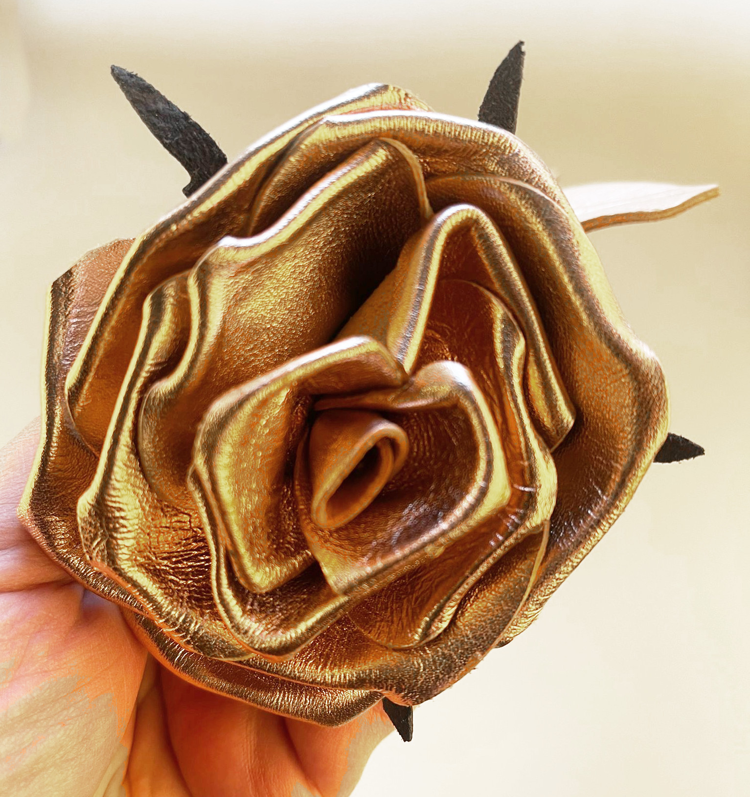 Leder Rose - Kupfer glänzend