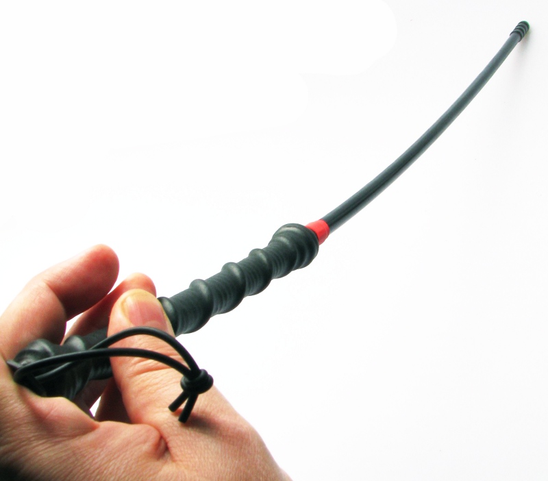 REITSTOCK "Viper"- Flexibler Reitstock in schwarz, mit Kerbung