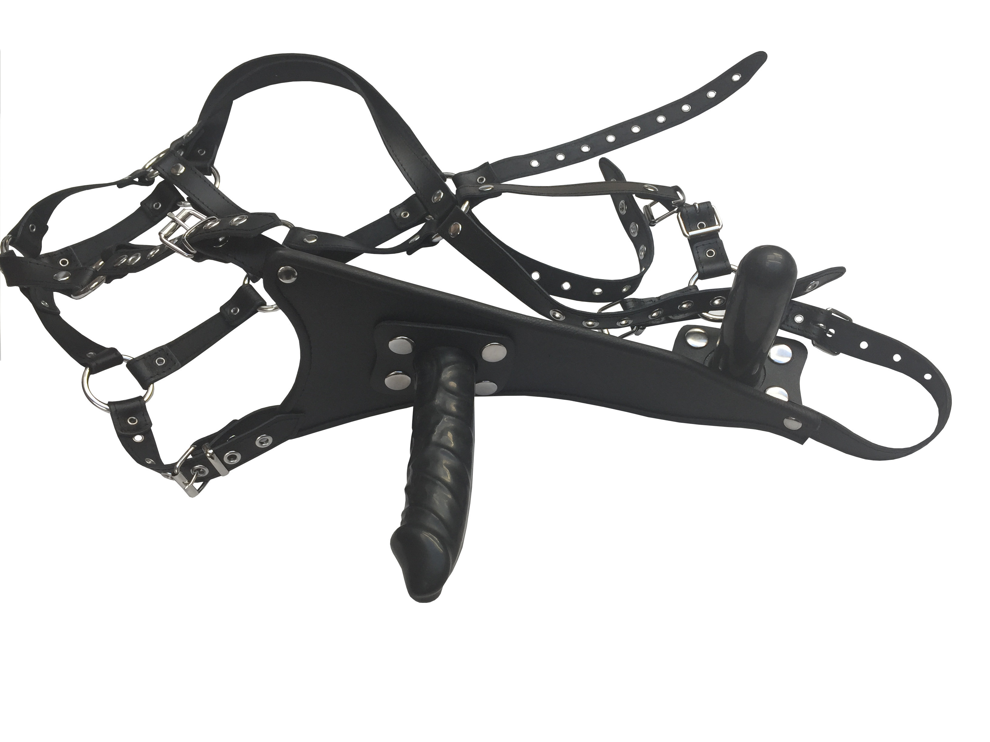 Leder Slip Body wahlweise mit einem oder zwei Dildos