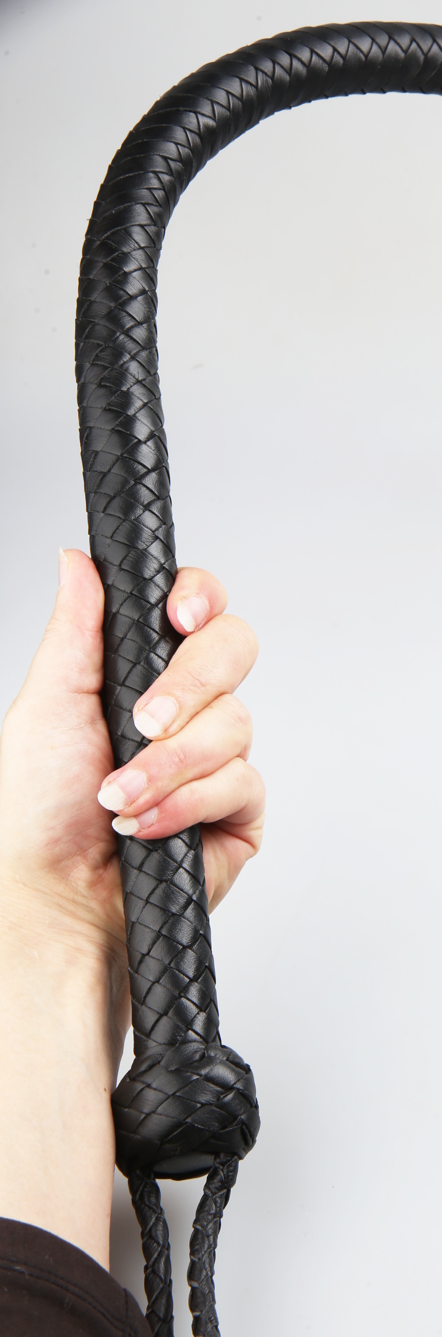 Kantschu black - Single Tail Whip - mit Klatsche 90cm Schwarz