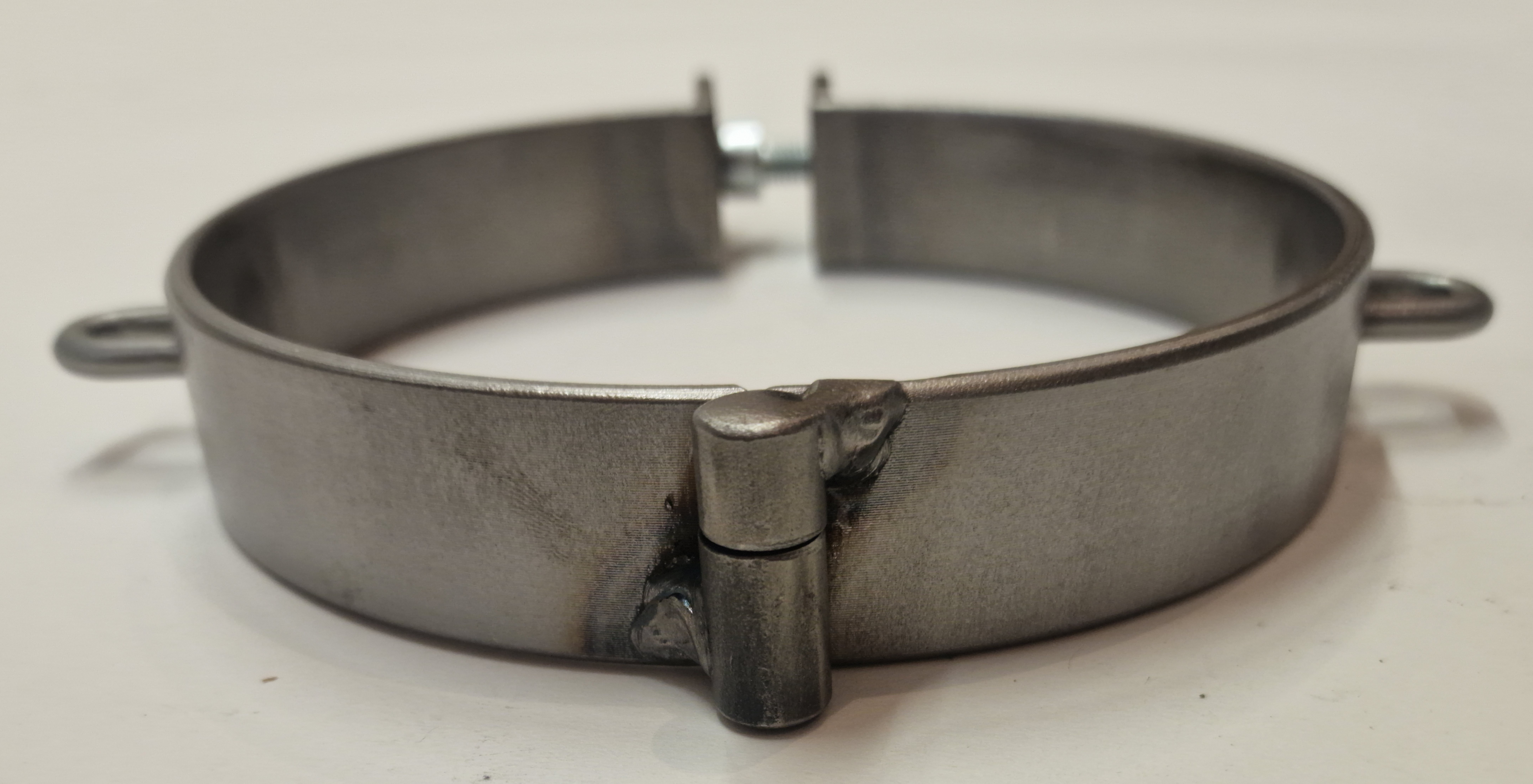 PRANGER METALL - Sklaven Halsband blank zwei Oesen