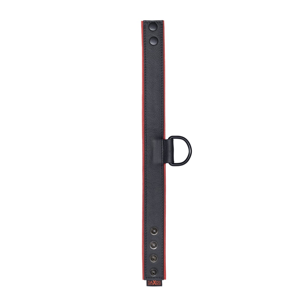 Soft Leder Halsband Schwarz/Rot
