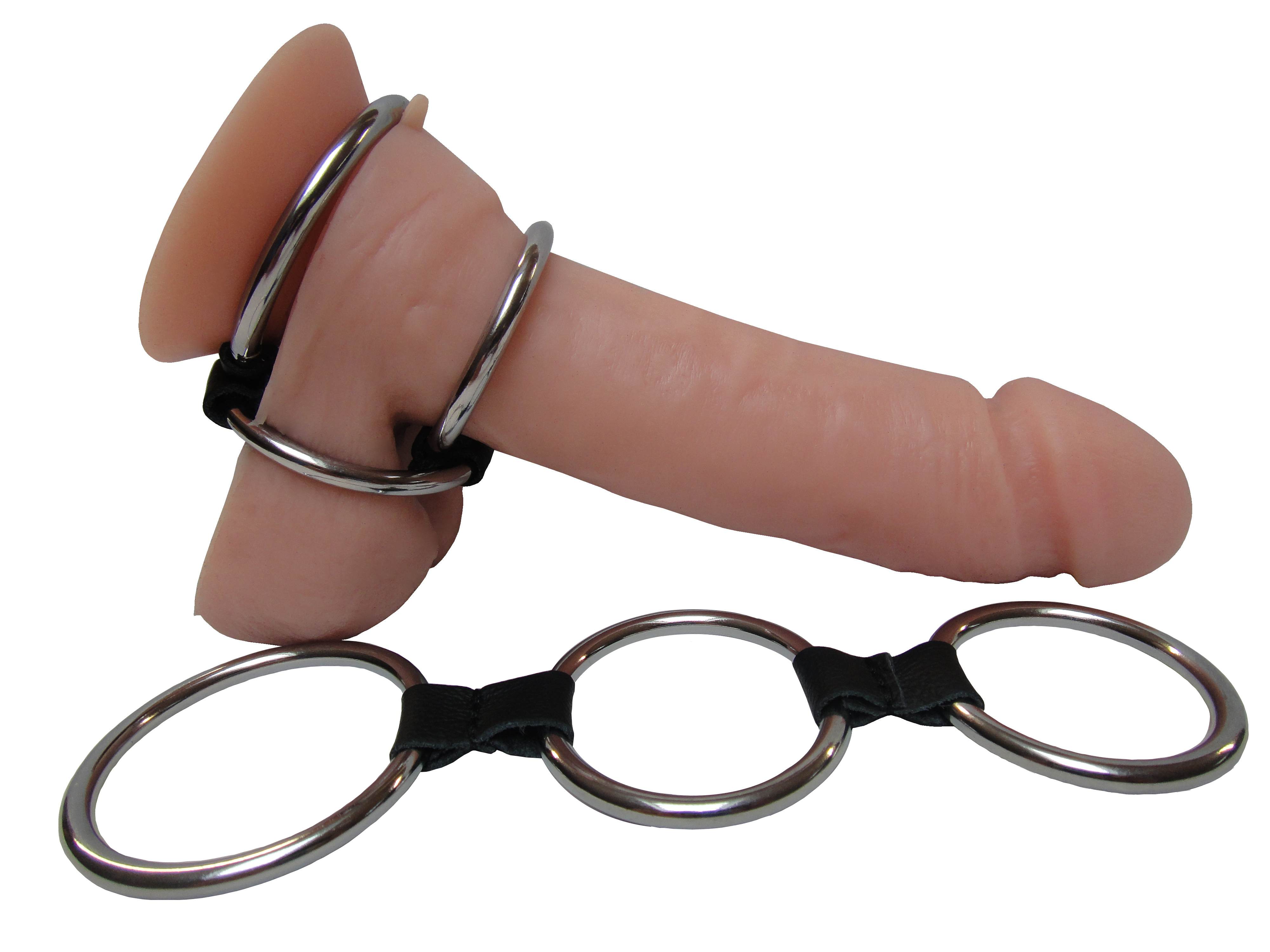 Penis Hodenringe mit Lederverbindung