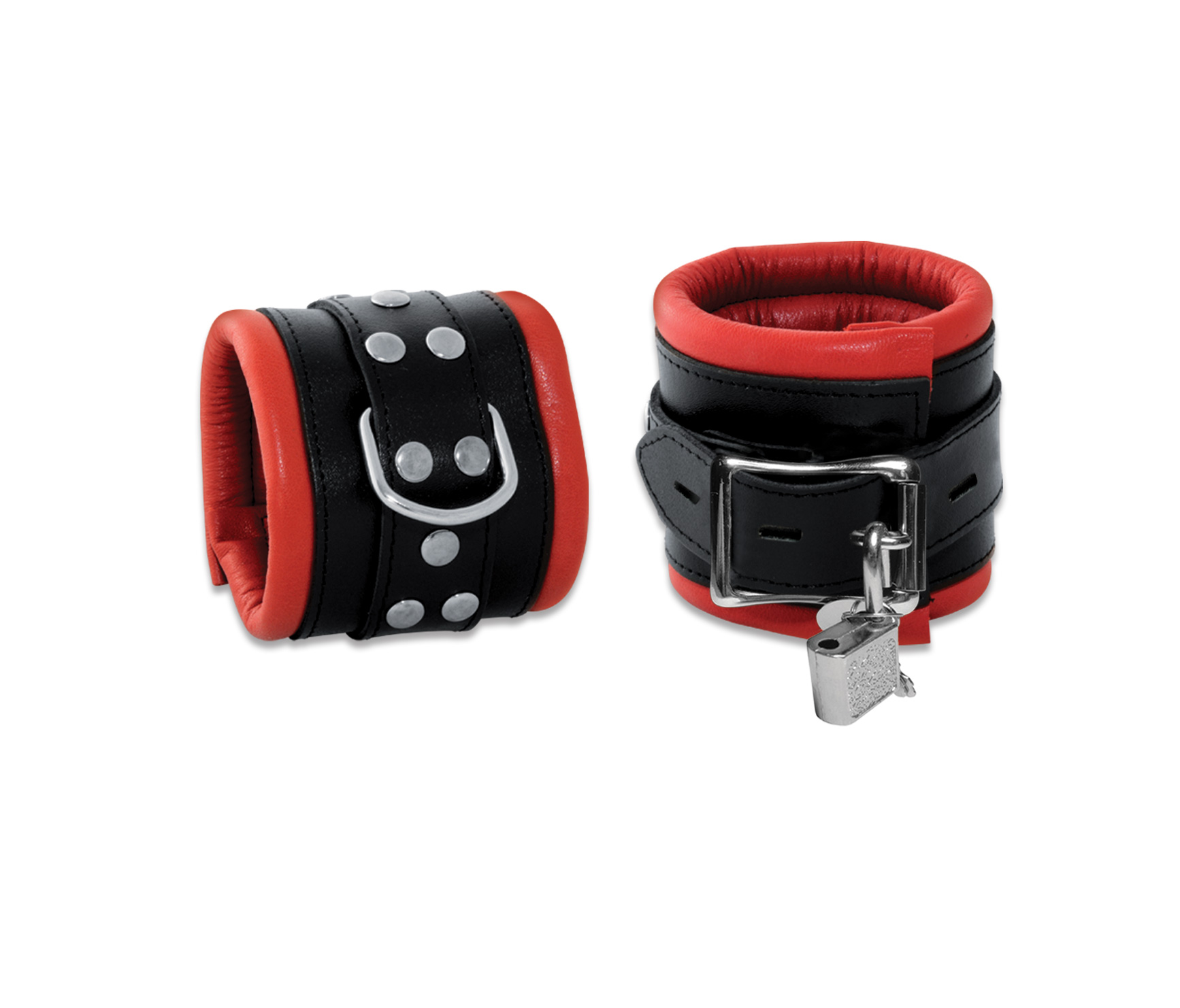 High Quality - Leder Handfessel Red abschließbar