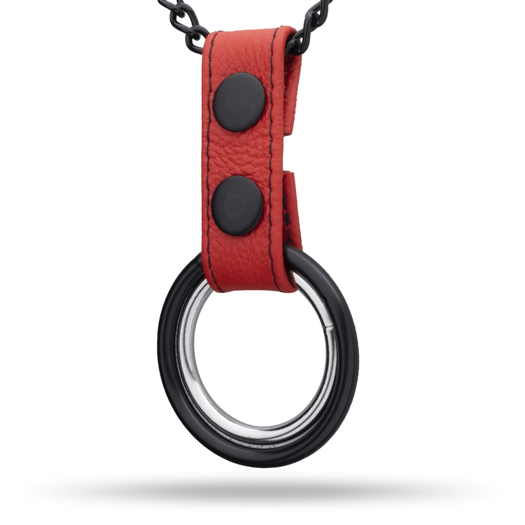 Ketten Cockring Schwarz/Rot