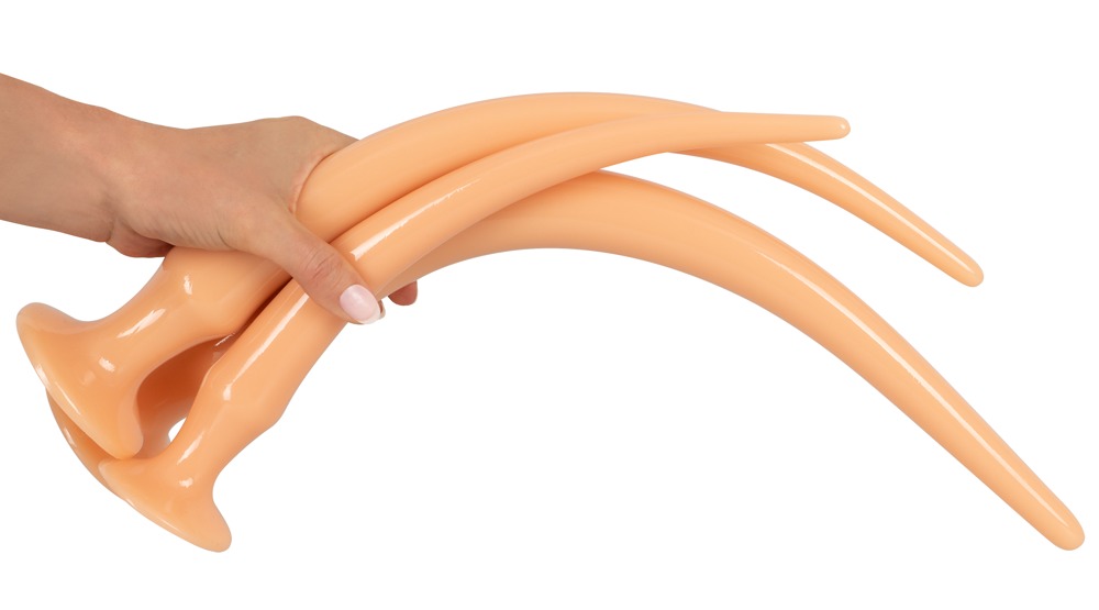 Super Long Flexible Butt Plug Set Natur