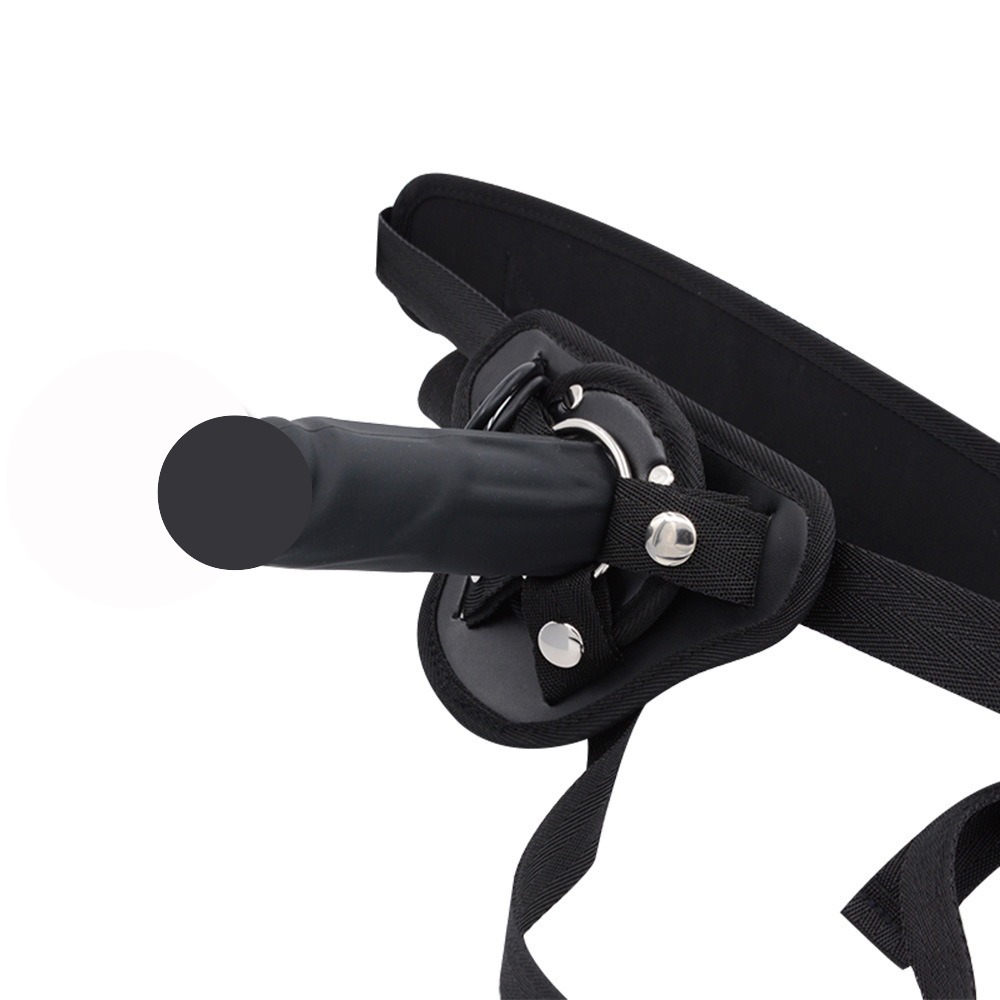 Bequemer Strap-On aus Nylon und PU-Leder mit grossem Dildo
