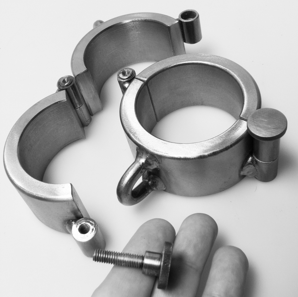 PRANGER METALL - Stahlset Handfesseln gedreht - Rändelverschluss