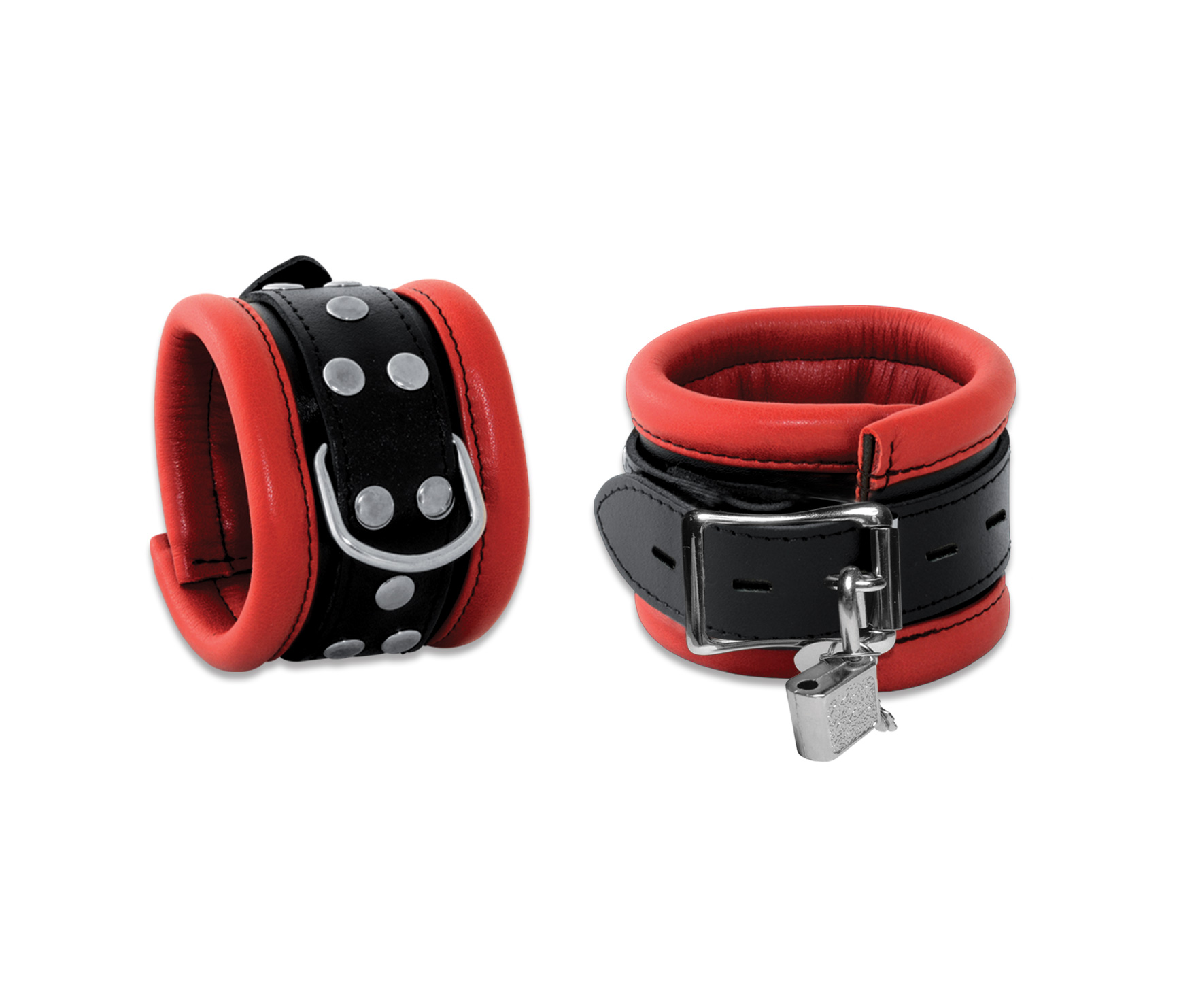 High Quality - Leder Handfessel Red abschließbar