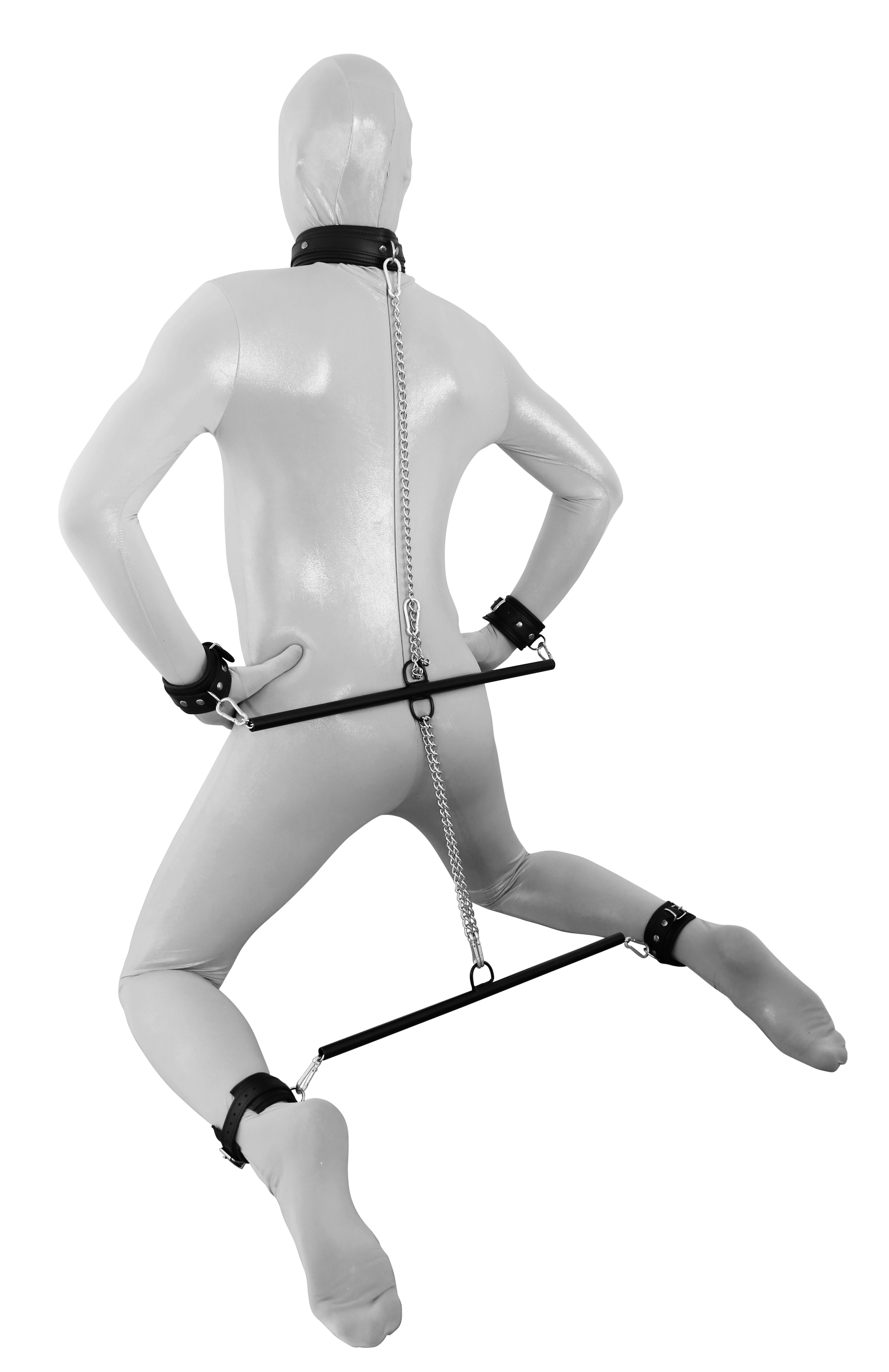 Gefangenen Pranger/Ketten Set mit Leder Fesseln
