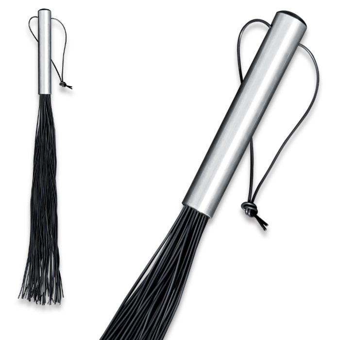 PVC-Peitsche mit Aluminium Griff hart