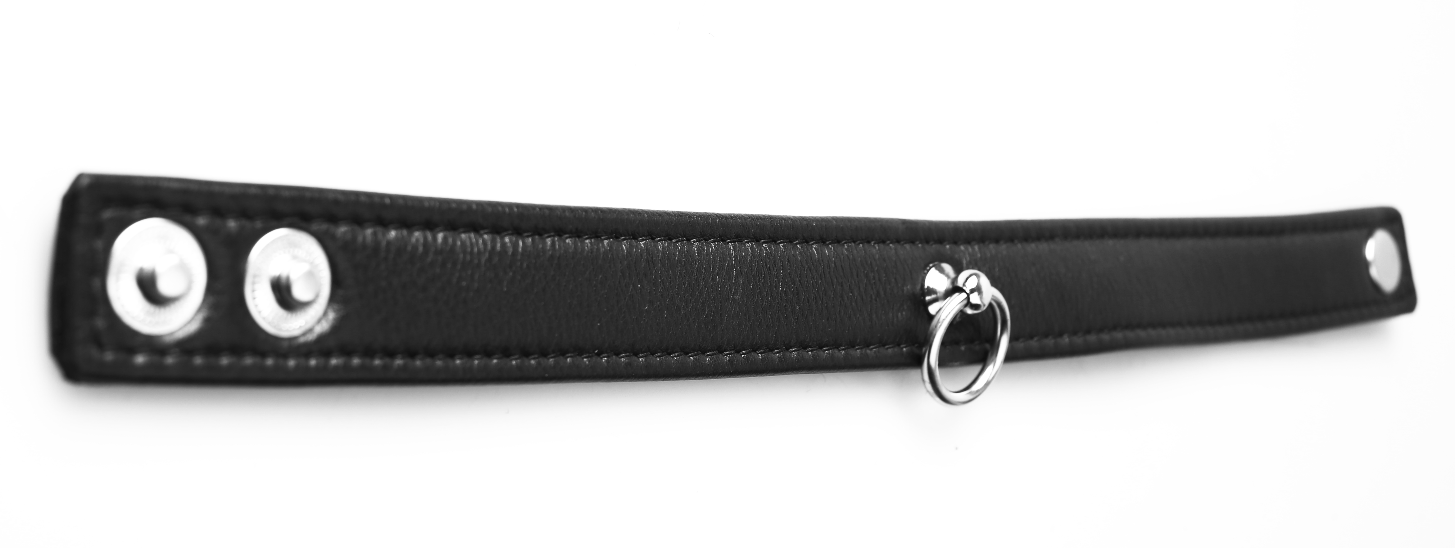 Chocker - Halsband der O in Schwarz - echt Leder mit Druckknopfverschluss