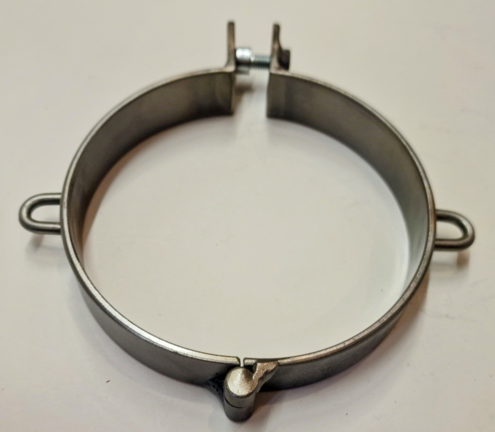 PRANGER METALL - Sklaven Halsband blank zwei Oesen