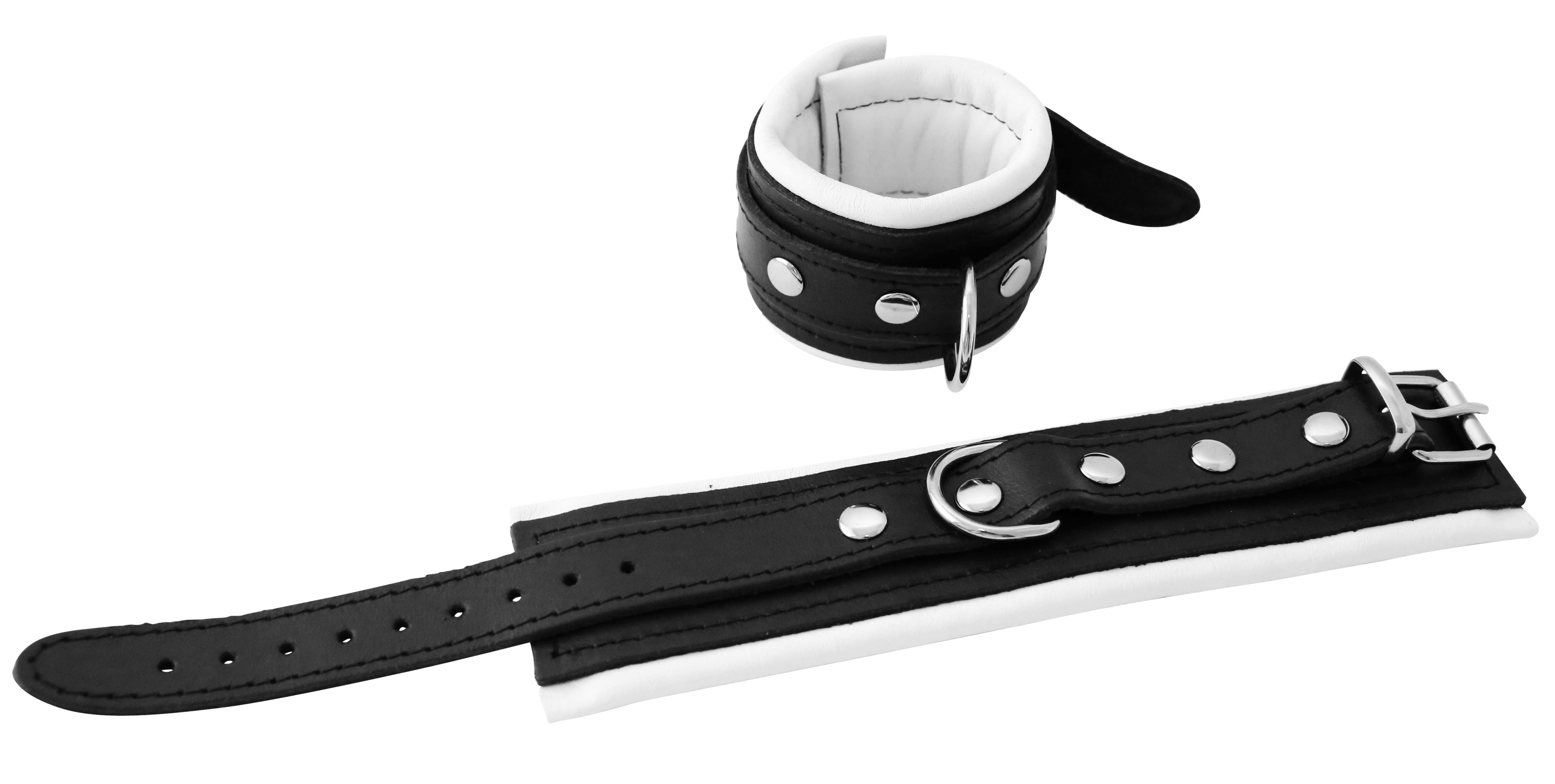 Leder Handfessel Weiß