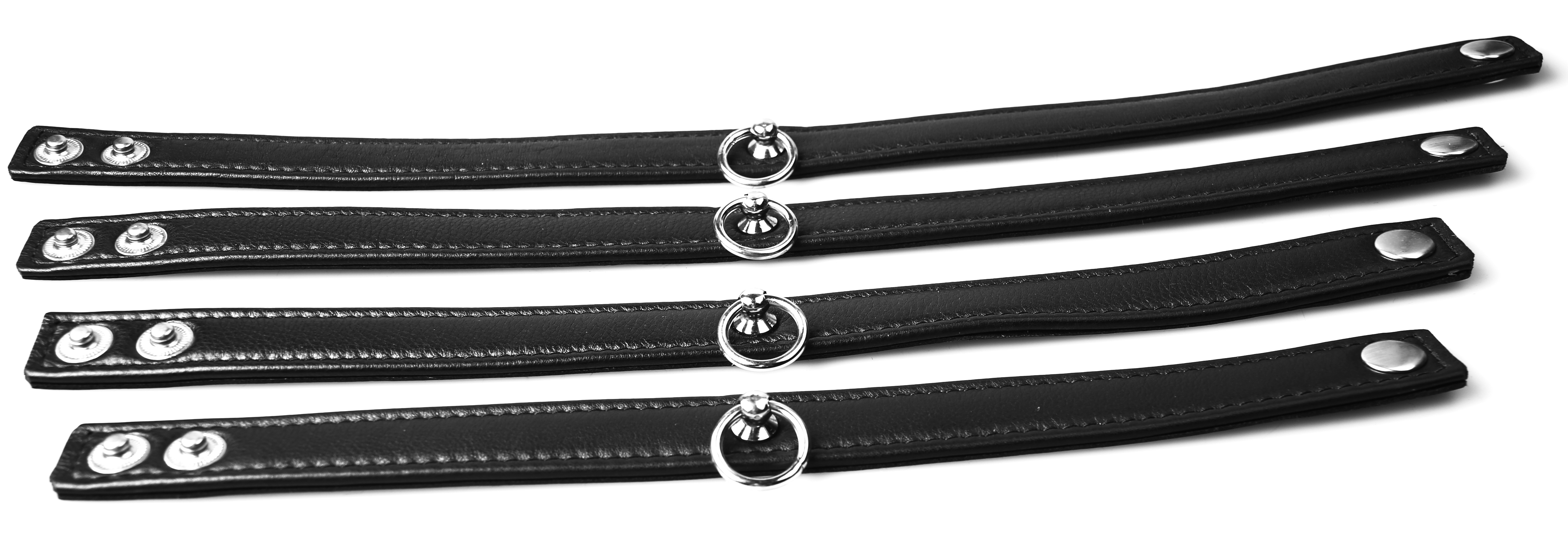 Chocker - Halsband der O in Schwarz - echt Leder mit Druckknopfverschluss