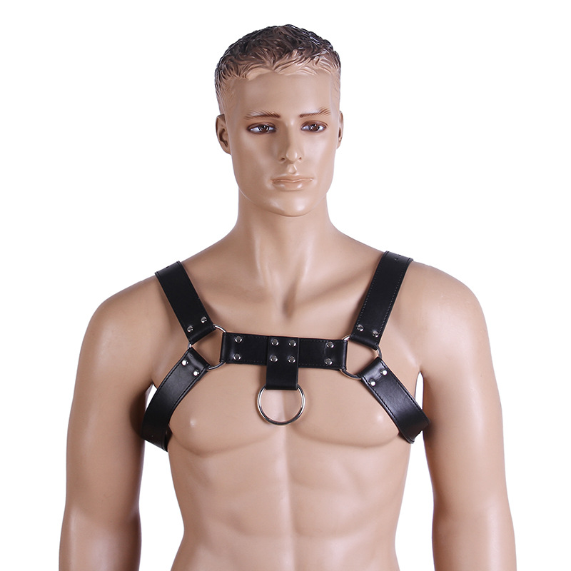 Harness PU-Leder Vegan Männer Schwarz
