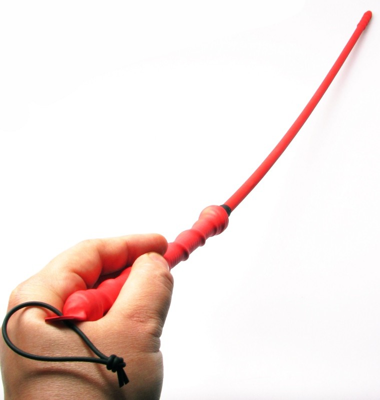 REITSTOCK "Viper"- Flexibler Reitstock in rot, mit Kerbung
