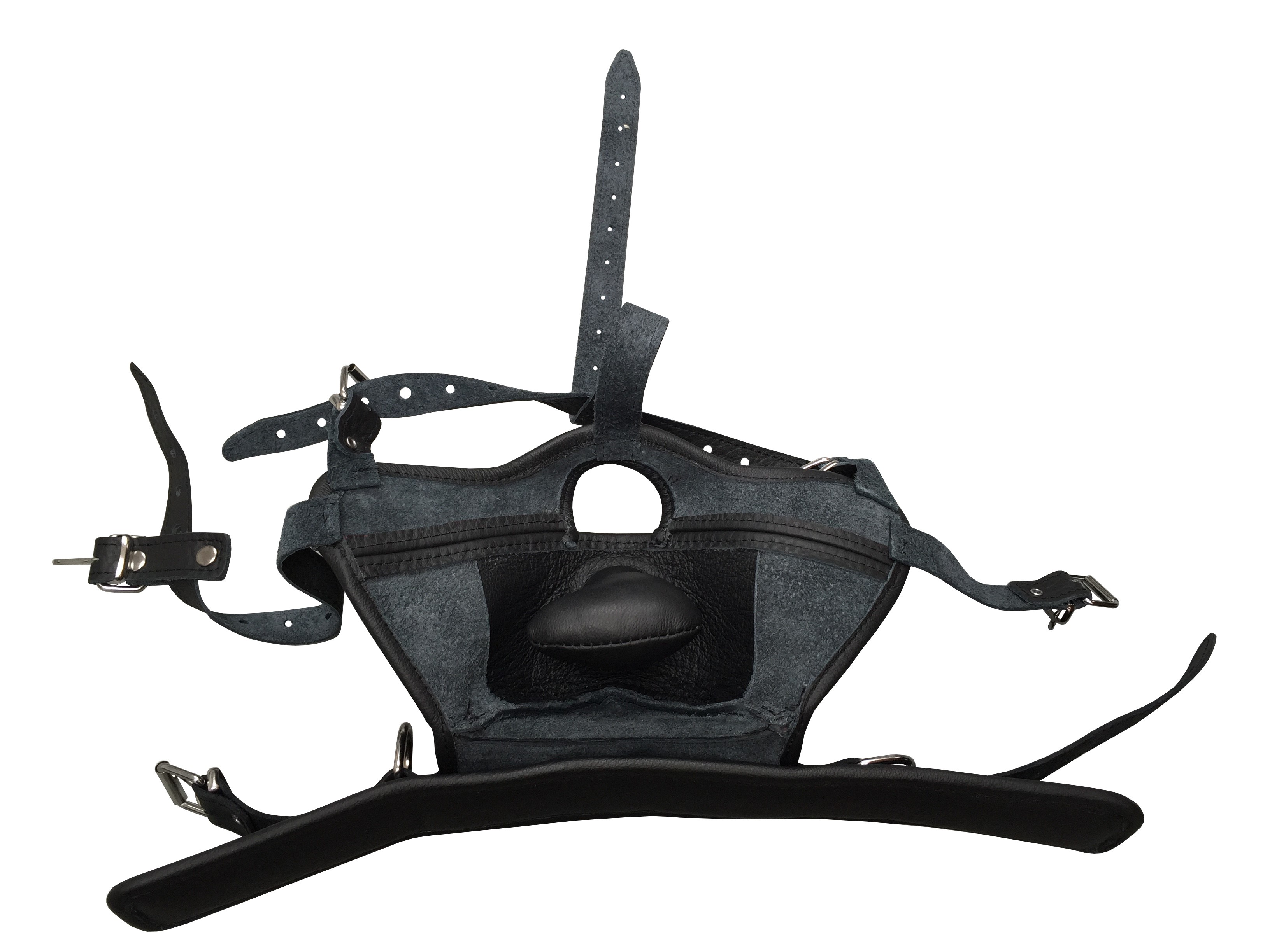 Maske Mundknebel und integrierte Halsfessel