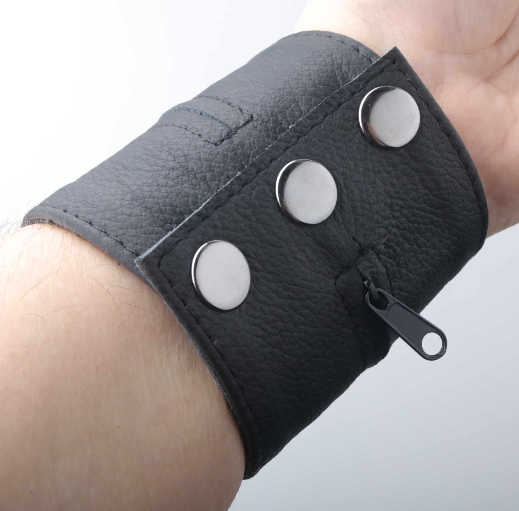 Gelenkbörse Armband Portemonnaie schwarz - Wrist Wallet black