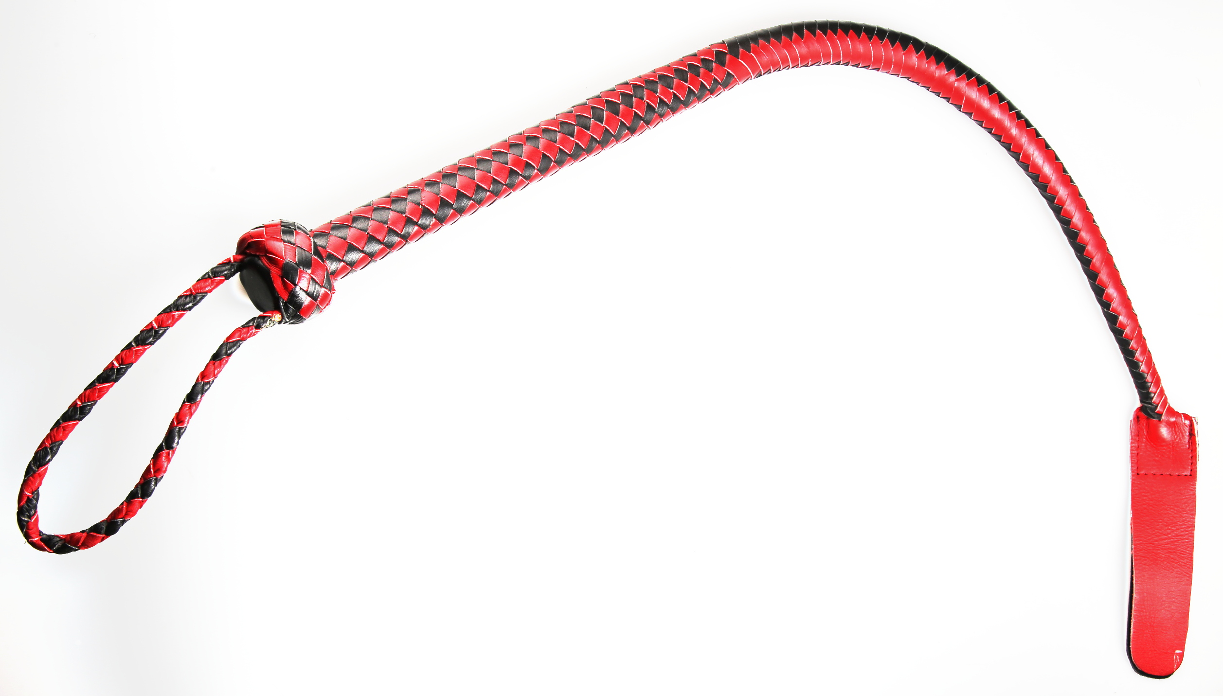 Kantschu redblack - Single Tail Whip - mit Klatsche 90cm Rot/Schwarz