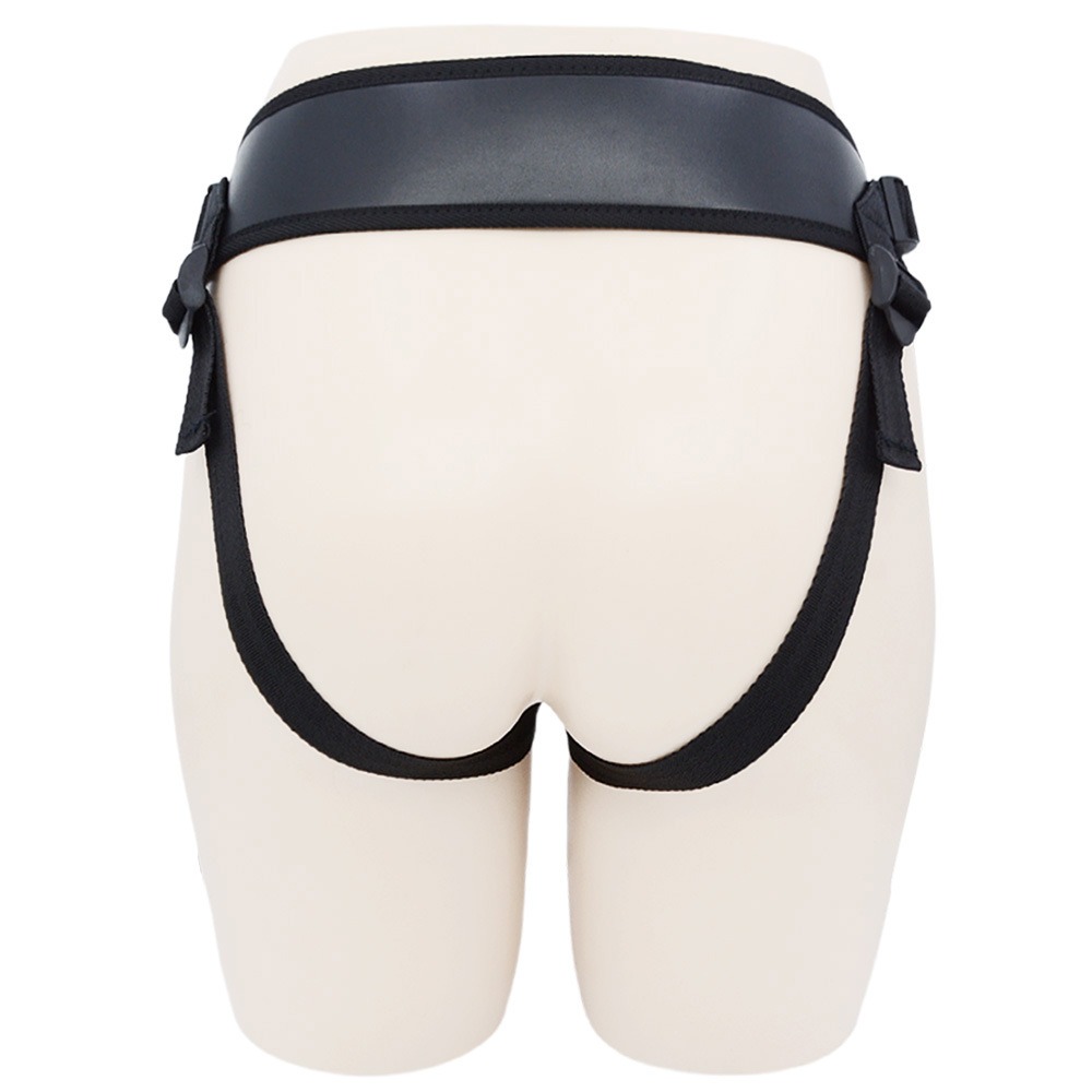 Bequemer Strap-On aus Nylon und PU-Leder mit grossem Dildo