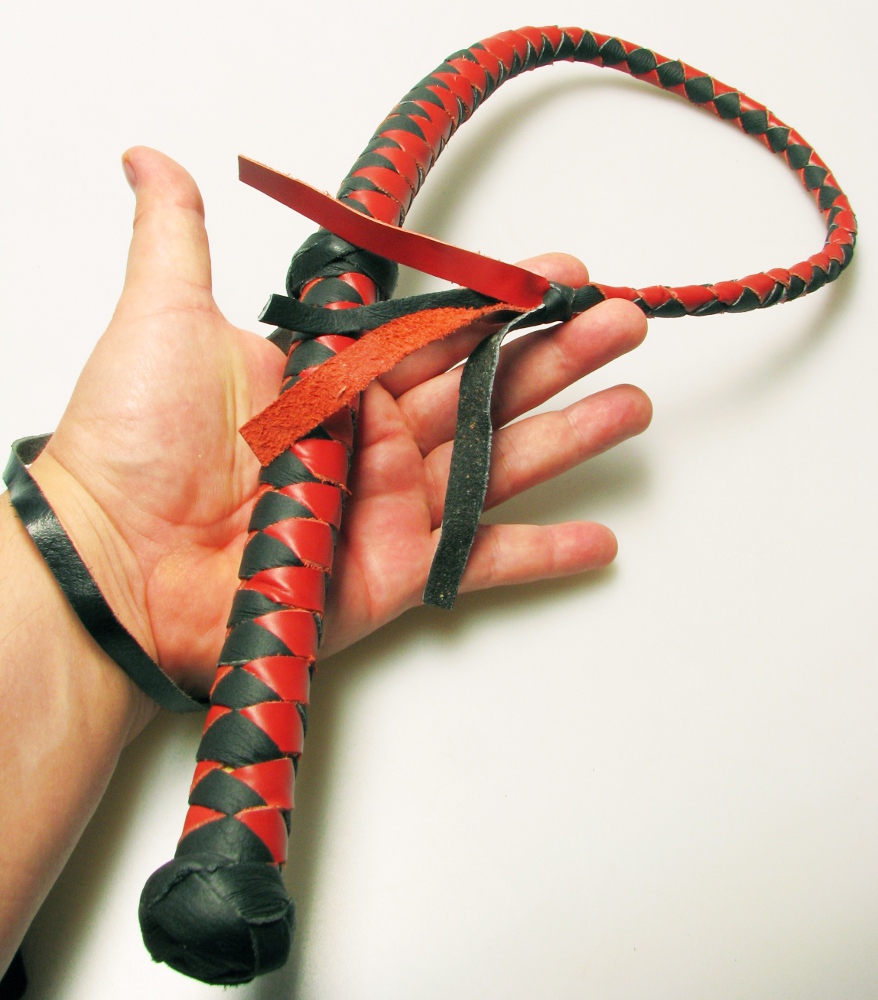 PEITSCHE - Bull-Whip rot/schwarz 80cm